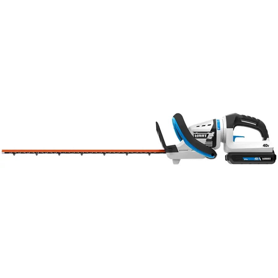 HART 40-Volt 24-inch Cordless Hedge Trimmer Kit, (1) 2.5Ah Lithium-Ion Battery - 80