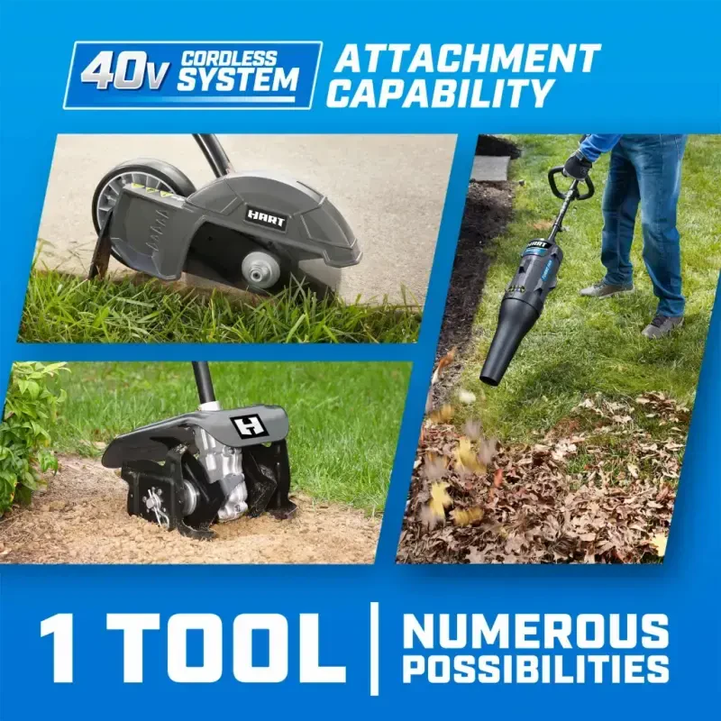 HART 40-Volt Cordless AttacModazoneent Capable 15-inch String Trimmer Kit, (1) 4.0Ah Lithium-Ion Battery - 10
