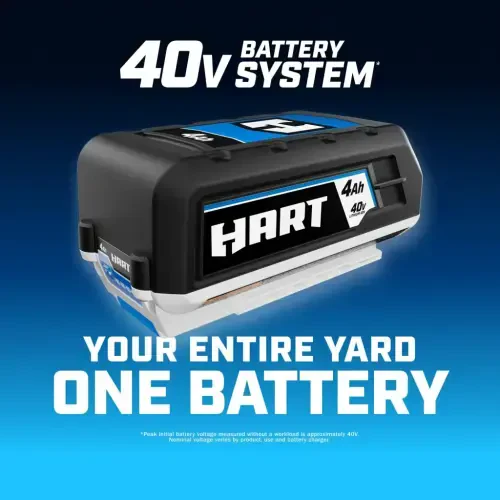 HART 40-Volt Cordless AttacModazoneent Capable 15-inch String Trimmer Kit, (1) 4.0Ah Lithium-Ion Battery - 11