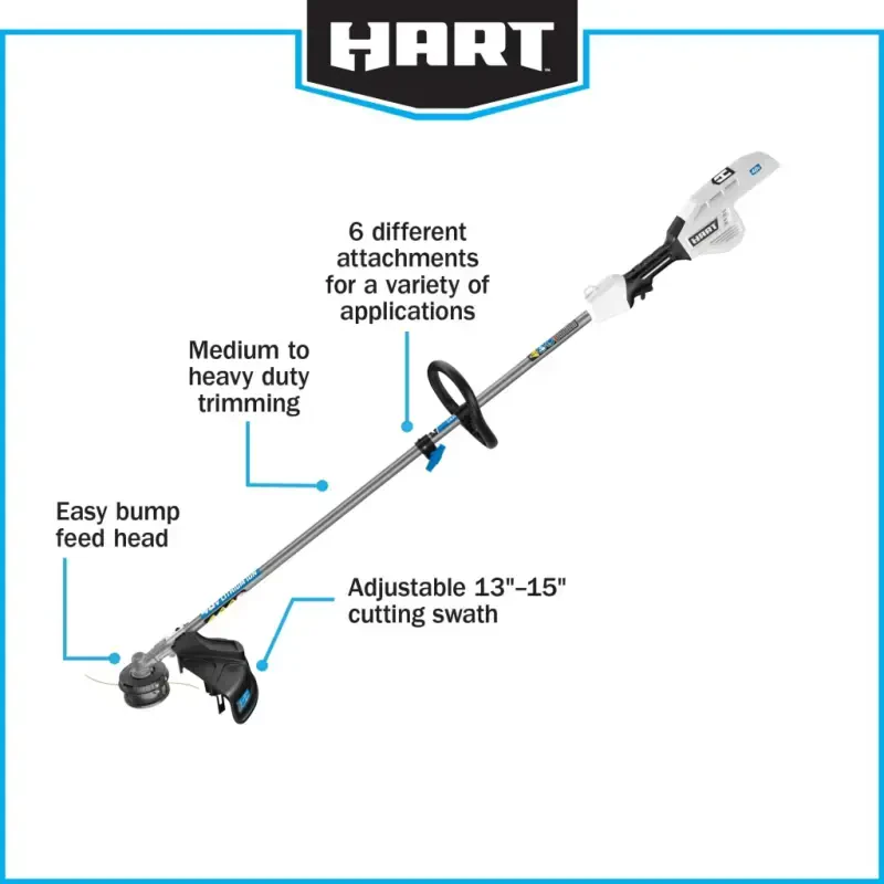 HART 40-Volt Cordless AttacModazoneent Capable 15-inch String Trimmer Kit, (1) 4.0Ah Lithium-Ion Battery - 14
