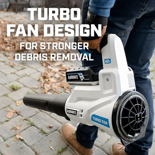 HART 40V 120 MPH at 450 CFM Cordless Axial Leaf Blower Kit, (1) 4.0Ah Lithium-Ion Battery - 14