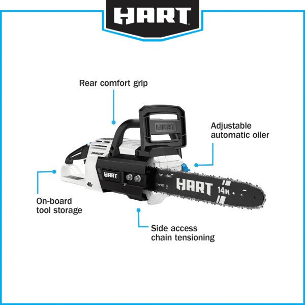 HART 40V Cordless Brushless 14 inch Chainsaw Kit (1) 4.0Ah Lithium-Ion Battery- - 3