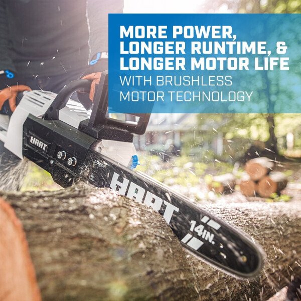 HART 40V Cordless Brushless 14 inch Chainsaw Kit (1) 4.0Ah Lithium-Ion Battery- - 8