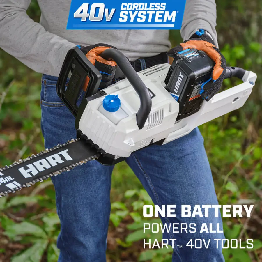 HART 40V Cordless Brushless 14 inch Chainsaw Kit (1) 4.0Ah Lithium-Ion Battery- - 11