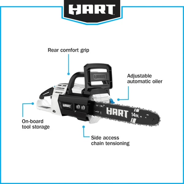 HART 40V Cordless Brushless 14 inch Chainsaw Kit (1) 4.0Ah Lithium-Ion Battery - 3
