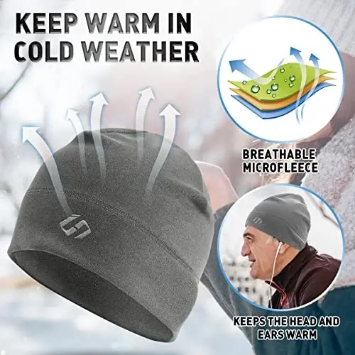 HASAGEI Thermal Running Hat - Men's Skull Cap Cycling Cap Under Helmet - 5