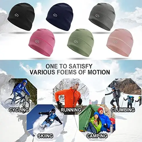 HASAGEI Thermal Running Hat - Men's Skull Cap Cycling Cap Under Helmet - 6