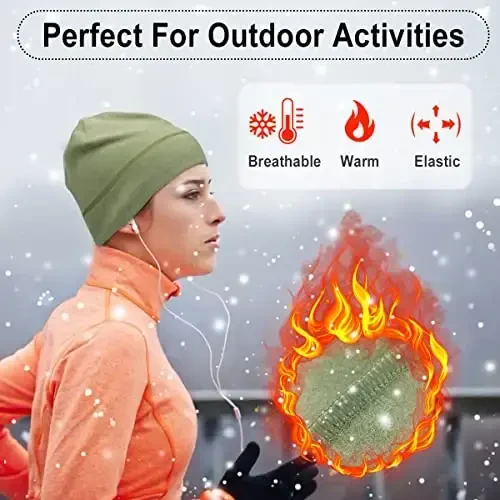 HASAGEI Thermal Running Hat - Men's Skull Cap Cycling Cap Under Helmet - 2