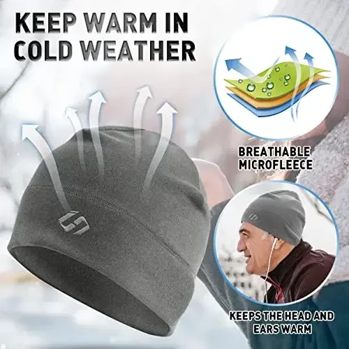 HASAGEI Thermal Running Hat - Men's Skull Cap Cycling Cap Under Helmet - 5