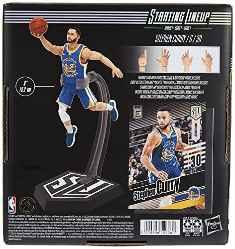 Hasbro Starting Lineup NBA Series 1 Stephen Curry Stephen Curry 6-дюймовая фигурка с эксклюзивной торговой картой Panini Sports Basketball F8181 Authentic - 6