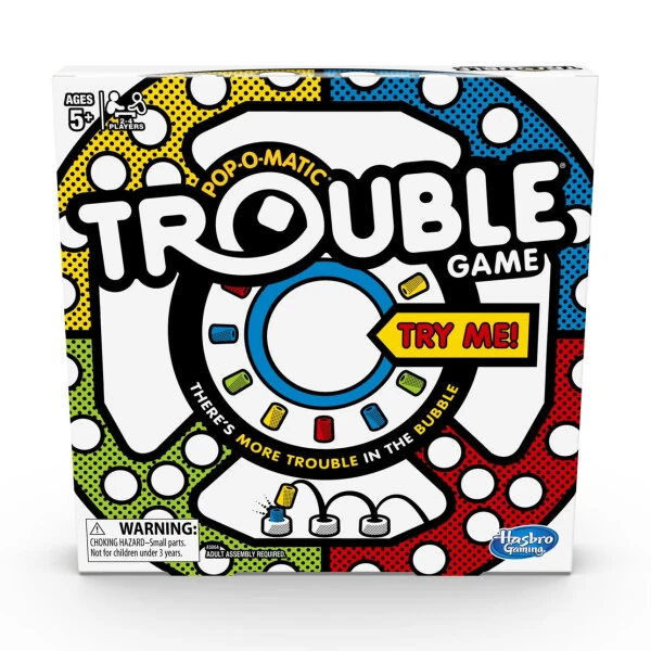 Hasbro Trouble Настольная игра, Настольная игра для 2-4 игроков, для детей от 5 лет - TROUBLE
