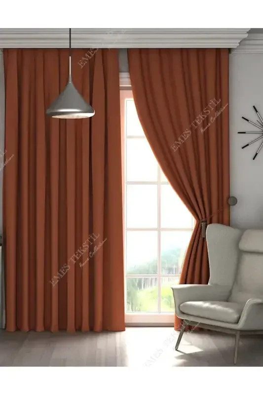 Hashamat, G'isht - Dolchin Blackout Qalin Qoraytirish Quyoshdan Saqlovchi Parda (EN X BO'Y PLESISIZ YAKKA QANOT) - G'isht - 3