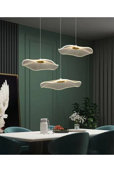 Hashamatli Ekskluziv Uchta Dumaloq Oshqon Led Lyustralari Dengiz Anemonlari Zal Oshxona Mehmonxona Lyustralari Oltin Sariq - burenze