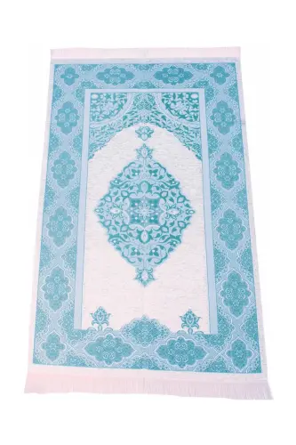 Hashamatli Ochiq Rang Usmonli Shenil - 0250 Firuza-Yashil 2 