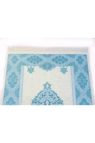 Hashamatli Ochiq Rang Usmonli Shenil - 0250 Firuza-Yashil 2 - 3