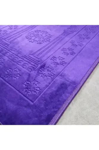 Hashamatli Qalin Yumshoq Peluş Sajda Gilamchasi Sirpanmaydigan Taglik Seplik Sovg'a-Binafsha - 3