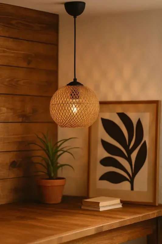 Hasır Ipli Top Sarkıt Natural Lighting Nl021 21 Cm - AVIZE