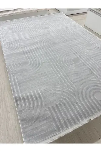 Haskaplan Modern Dokuma Salon Halısı Oturma Odası Halısı Mutfak Halısı-KREMM KREMM - 1