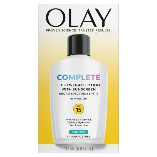 Olay Skin Care Complete Daily Facial Moisturizer for Sensitive Skin, SPF 15 Sun Protection, 6 oz - 10