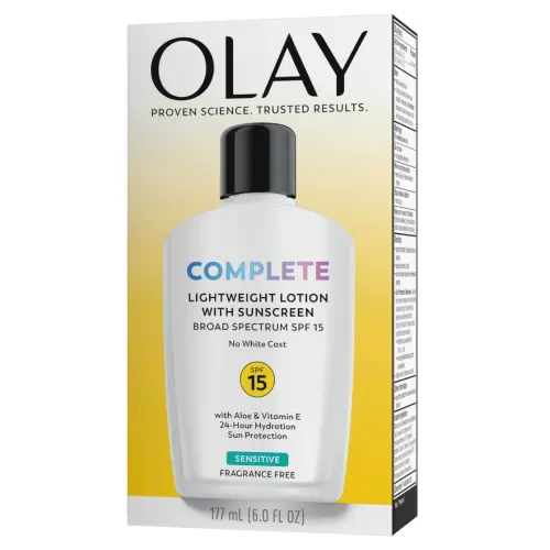 Olay Skin Care Complete Daily Facial Moisturizer for Sensitive Skin, SPF 15 Sun Protection, 6 oz - 11