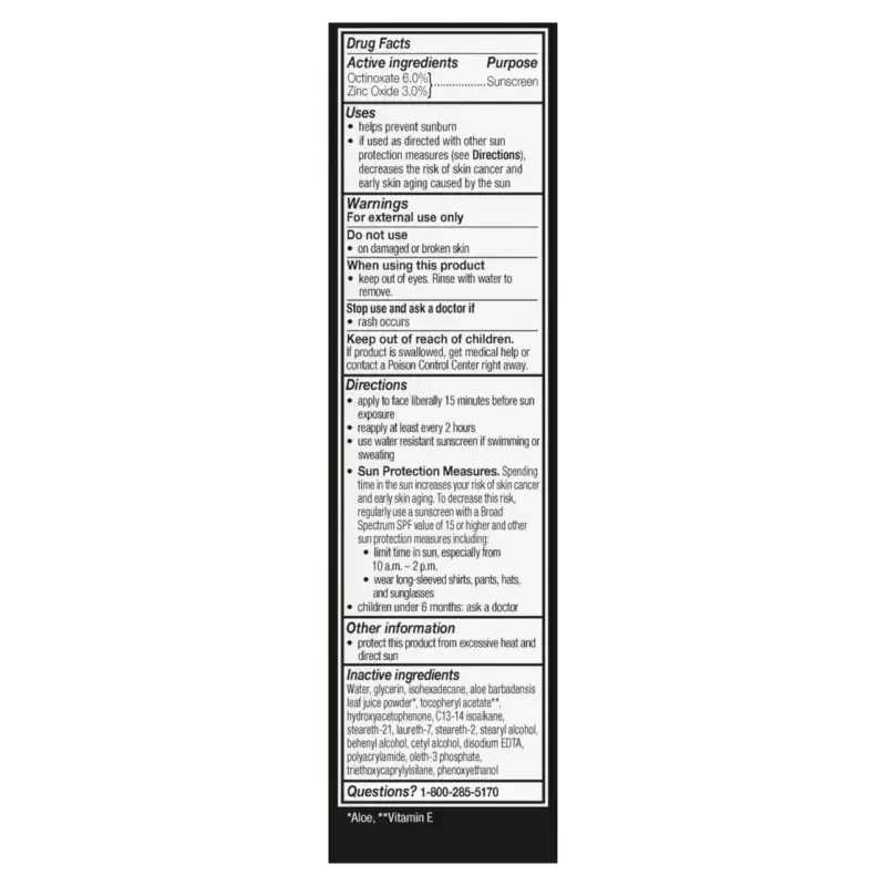 Hassas teriga mo'ljallangan Olay yuz kremi quyoshdan saqlaydigan SPF 15 tarkibli 6 untsiya - 13