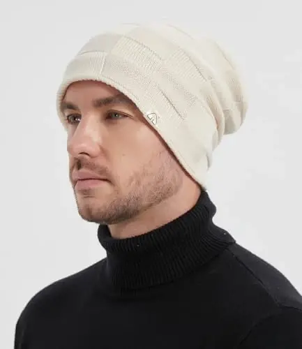 Hat Hut Ayollar Beanie Atlas Astarlı Beanie Ayollar va Erkaklar uchun Qishki Shlyapalar, Ipak Astarlı Yumshoq Bo'shashgan Beanie Shlyapalar Yumshoq Issiq Chang'i Shlyapa Unisex - 5