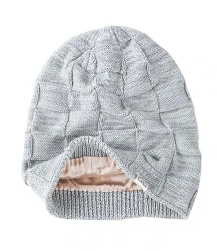 Hat Hut Ayollar Beanie Saten Astarlı Beanie Ayollar va Erkaklar uchun Qishki Shlyapalar, Ipak Astarlı Yumshoq Qishki Shlyapalar Yumshoq Issiq chang'i Shlyapasi Uniseks - HAT