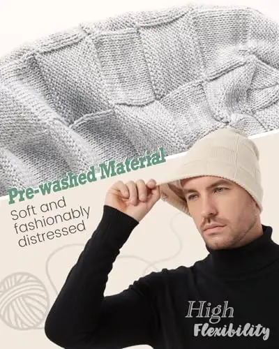 Hat Hut Ayollar Beanie Saten Astarlı Beanie Ayollar va Erkaklar uchun Qishki Shlyapalar, Ipak Astarlı Yumshoq Qishki Shlyapalar Yumshoq Issiq chang'i Shlyapasi Uniseks - 4