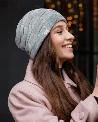 Hat Hut Ayollar Beanie Saten Astarlı Beanie Ayollar va Erkaklar uchun Qishki Shlyapalar, Ipak Astarlı Yumshoq Qishki Shlyapalar Yumshoq Issiq chang'i Shlyapasi Uniseks - 2