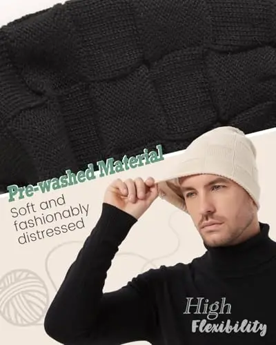 Hat Hut Ayollar Shapka Atlas Astarli Shapka Ayollar va Erkaklar uchun Qishki Shapka, Ipak Astarli Yumshoq Issiq Slouchy Shapka Uniseks - 6