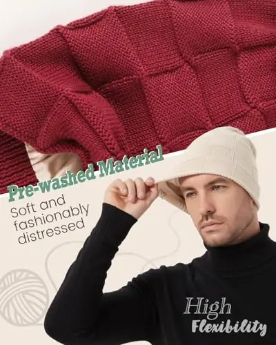 Hat Hut Women's Beanie Satin Lined Beanie Winter Hats for Women Men, Silk Lined Slouchy Beanie Hats Soft Warm Ski Hat Unisex - 3