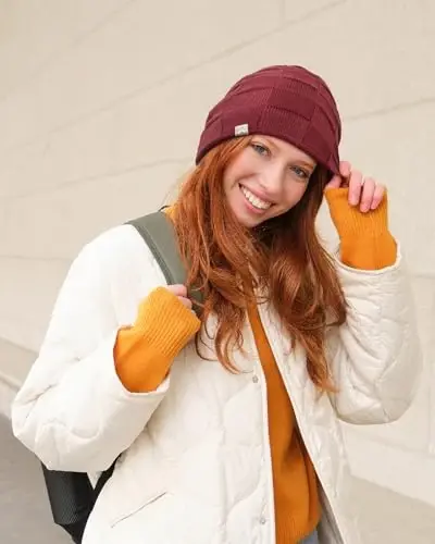 Hat Hut Women's Beanie Satin Lined Beanie Winter Hats for Women Men, Silk Lined Slouchy Beanie Hats Soft Warm Ski Hat Unisex - 6