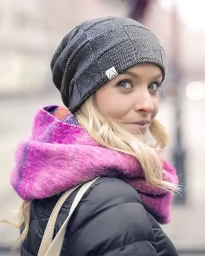 Hat Hut Womens Beanie Satin Lined Beanie Winter Hats for Women Men, Silk Lined Slouchy Beanie Hats Soft Warm Ski Hat Unisex - 2