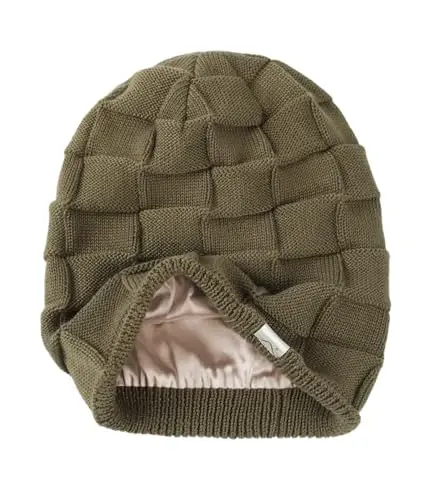 Hat Hut Womens Beanie Satin Lined Beanie Winter Hats for Women Men, Silk Lined Slouchy Beanie Hats Soft Warm Ski Hat Unisex 