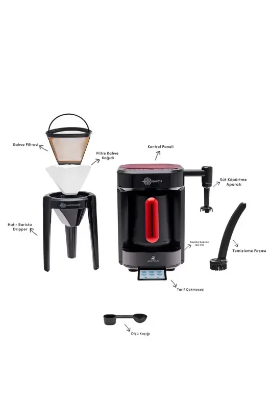 Hatır Barista Cappuccino И Турецкая Кофеварка На 5 Чашек Imperial Red-Красный - 4