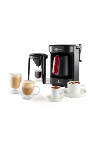 Hatır Barista Cappuccino ve Türk Kahve Makinesi İmperial Red - Kırmızı 