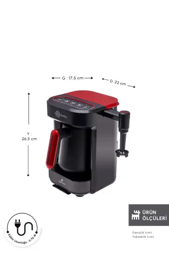 Hatır Barista Cappuccino ve Türk Kahve Makinesi İmperial Red - Kırmızı - KARACA (1)