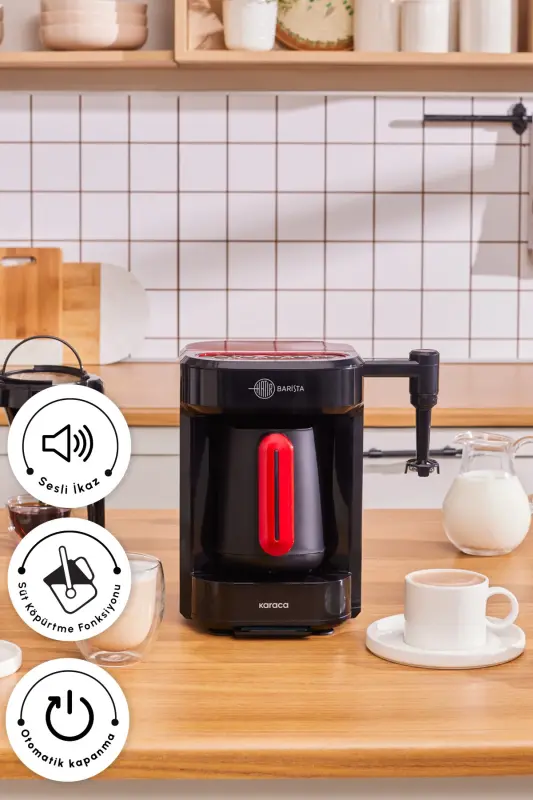 Hatır Barista Cappuccino ve Türk Kahve Makinesi İmperial Red - Kırmızı - 7