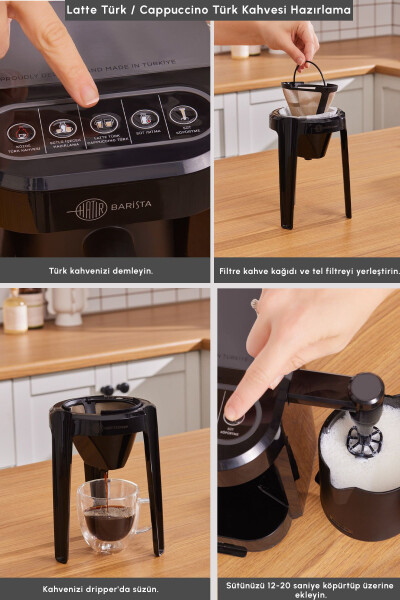 Hatır Barista Cappuccino ve Türk Kahve Makinesi Antrasit - 5
