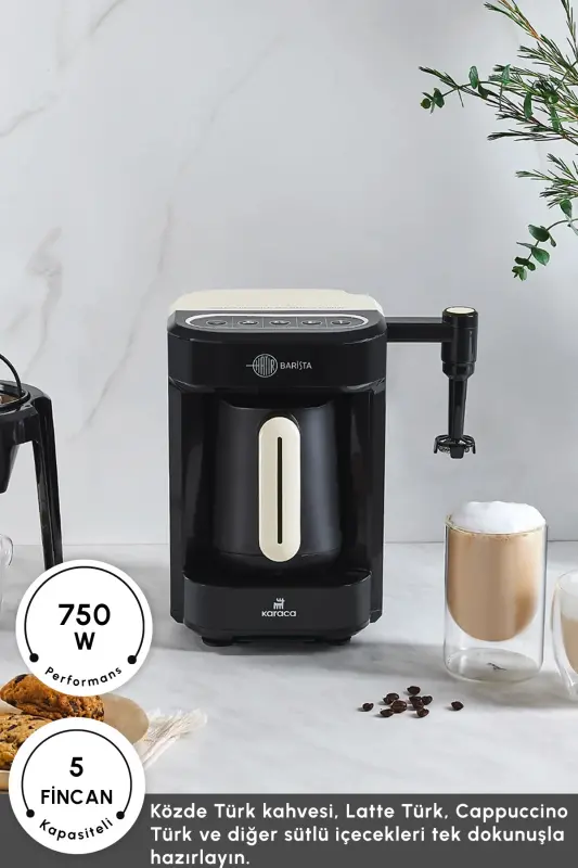 Hatır Barista Cappuccino ve Türk Kahve Makinesi Krem-Krem - 2