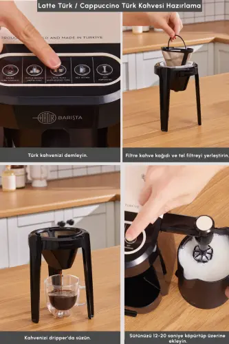 Hatır Barista Cappuccino ve Türk Kahve Makinesi Krem-Krem - 4