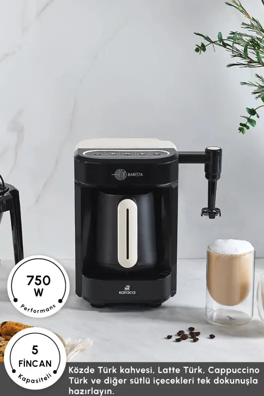 Hatır Barista Cappuccino ve Türk Kahve Makinesi Pearl White-İnci - 3