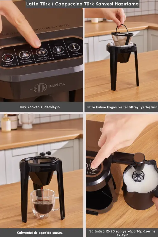 Hatır Barista Turkish Coffee Machine Walnut Brown-Brown - 5