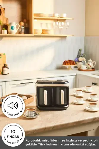 Hatır Hüp Düet Aroma İkili Türk Kahve Makinesi Krem 10 Fincan Kapasiteli-Krem - 3