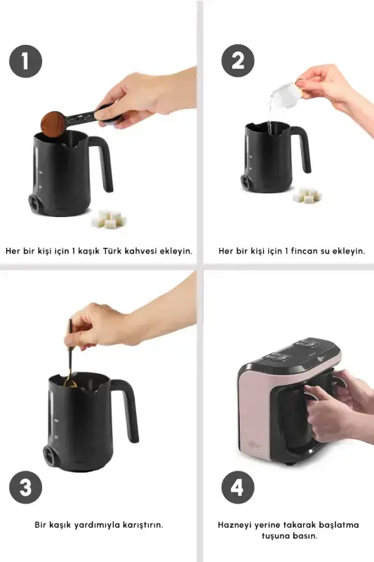 Hatır Hüp Düet Aroma İkili Türk Kahve Makinesi Krem 10 Fincan Kapasiteli-Krem - 4