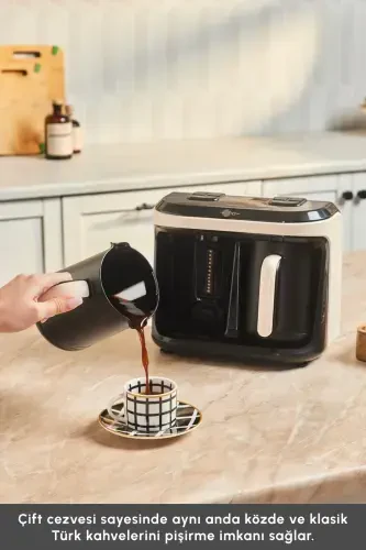 Hatır Hüp Düet Aroma İkili Türk Kahve Makinesi Krem 10 Fincan Kapasiteli-Krem - 5