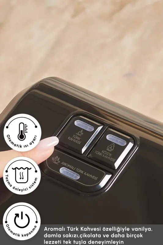 Hatır Hüp Düet Aroma İkili Türk Kahve Makinesi Rosegold 10 Fincan Kapasiteli-Rosegold - 5
