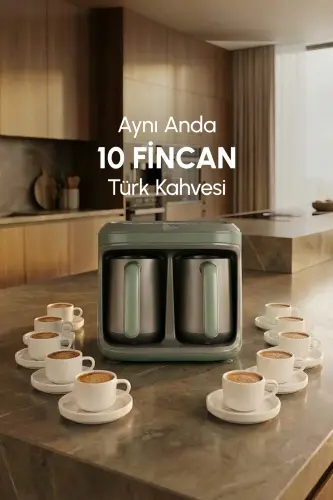 Hatır Hüp Düet Aroma Türk Kahve Makinesi Soft Green 10 Fincan Kapasiteli-yeşil - 5
