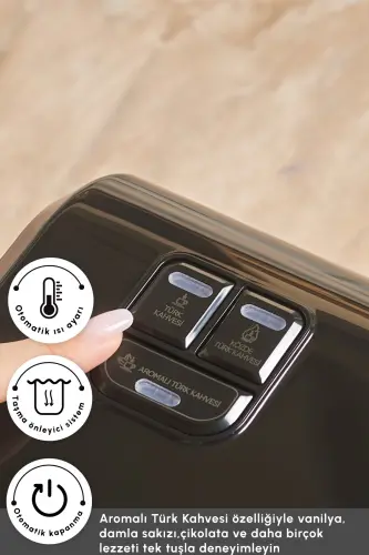 Hatır Hüp Düet 10 Fincan Kapasiteli Bol Köpüklü Aromalı, Közde ve Türk Kahve Makinesi Uzay Gr-Space Gray - 8