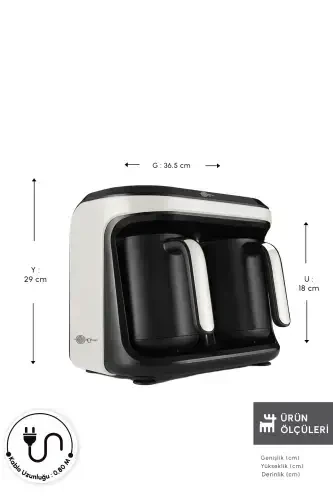 Hatır Hüp Duet Aroma Turkish Coffee Machine White 10 Cups Capacity-White - KARACA (1)